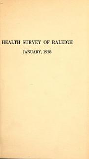Cover of: Health survey of Raleigh