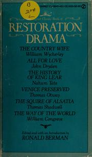 Cover of: The Signet classic book of Restoration drama