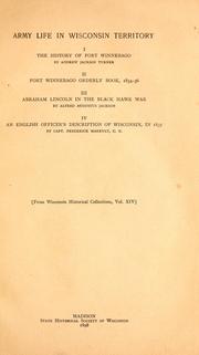 Cover of: Army life in Wisconsin Territory
