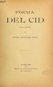 Cover of: Poema del Cid by Ramón Menéndez Pidal