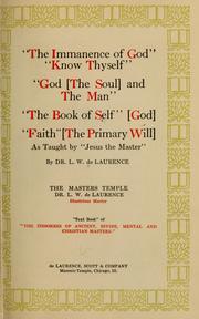 Cover of: The immanence of God
