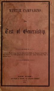 Cover of: Winter campaigns: the test of generalship.