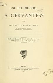 Cover of: Se lee mucho á Cervantes? by Francisco Rodríguez Marín