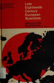 Cover of: Late eighteenth century European scientists