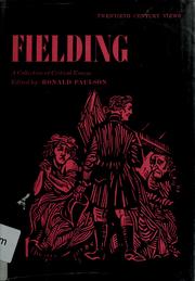 Cover of: Fielding: a collection of critical essays.