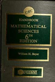 Cover of: CRC handbook of mathematical sciences by William H. Beyer
