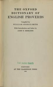 Cover of: The Oxford dictionary of English proverbs