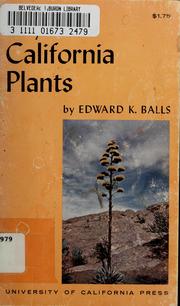 Cover of: Early uses of California plants. by Edward K. Balls