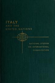 Cover of: Italy and the United Nations by Societa   italiana per l'organizzazione internazionale., Società italiana per l'organizzazione internazionale