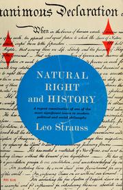 Cover of: Natural right and history by Leo Strauss, Leo Strauss
