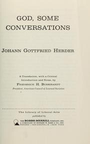 Cover of: God, some conversations by Johann Gottfried Herder