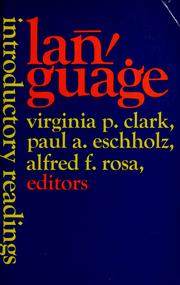 Cover of: Lan̄ʹguage: introductory readings. by Virginia P. Clark
