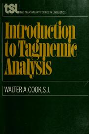 Cover of: Introduction to tagmemic analysis