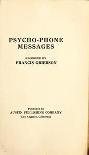 Cover of: Psycho-phone messages