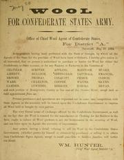 Cover of: Wool for the Confederate States Army ...