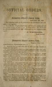 Cover of: Official orders, [March 11, 1863-June 12, 1864] Republished January 1st, 1865