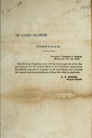 Cover of: Circular [enclosing prospectus of the Confederate States medical and surgical journal