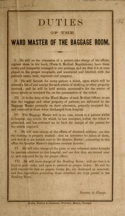 Cover of: Duties of the ward master of the baggage room: [of Okmulgee Confederate Hospital]