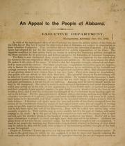 Cover of: An appeal to the people of Alabama by Alabama. Governor (1861-1863 : Shorter)