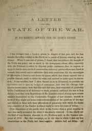 Cover of: A letter on the state of the war