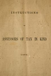 Cover of: Instructions to assessors of tax in kind