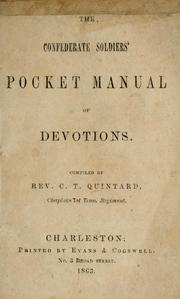 Cover of: The Confederate soldiers' pocket manual of devotions