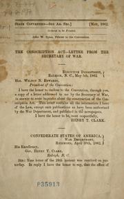 Cover of: The Conscription act--letter from the Secretary of War