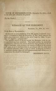 Cover of: [Communication from secretary of war by Confederate States of America. War Dept.