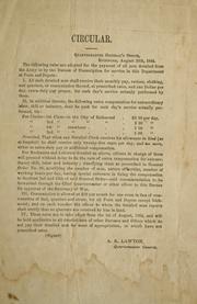 Cover of: Circular: Quartermaster General's Office, Richmond, August 26th, 1864