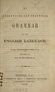 Cover of: An analytic and practical grammar of the English language.