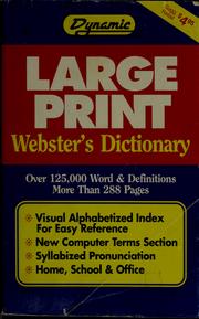 Cover of: Large print new Webster's dictionary
