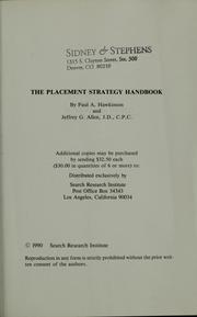 The placement strategy handbook by Paul A. Hawkinson
