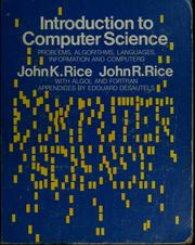 Cover of: Introduction to computer science by John K. Rice
