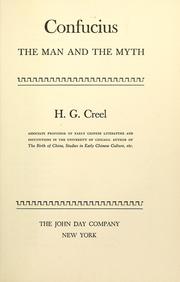 Cover of: Confucius, the man and the myth.