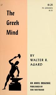 Cover of: The Greek mind. -- by Walter Raymond Agard