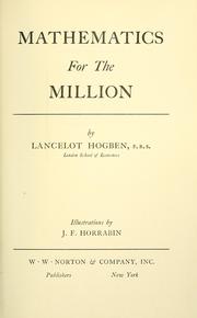 Cover of: Mathematics for the million by Lancelot Thomas Hogben