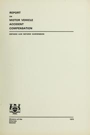 Cover of: Report on motor vehicle accident compensation.