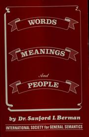 Cover of: Words, meanings, and people