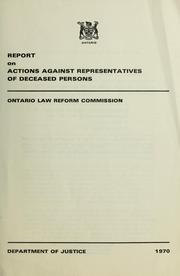 Cover of: Report on actions against representatives of deceased persons.