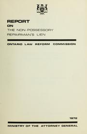 Cover of: Report on the non-possessory repairman's lien.
