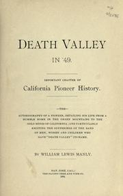 Cover of: Death valley in '49 by William Lewis Manly