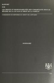 Cover of: Report on the rights and responsibilities of cohabitants under the Family Law Act by Ontario Law Reform Commission.