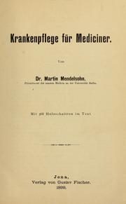 Cover of: Krankenpflege für Mediciner: mit 368 Holzschnitten im Text