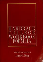 Cover of: Harbrace college workbook: form 11A, instructor's edition