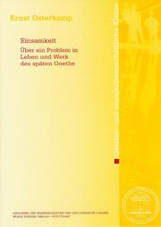 Cover of: Einsamkeit - Über ein Problem in Leben und Werk des späten Goethe