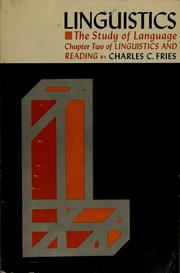 Cover of: Linguistics: the study of language: chapter two of 'Linguistics and reading'