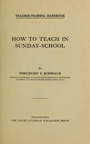 Cover of: How to teach in Sunday-school