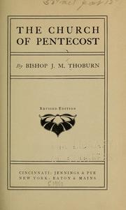 Cover of: The church of Pentecost