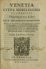 Cover of: Venetia, citta nobilissima et singolare by Francesco Sansovino