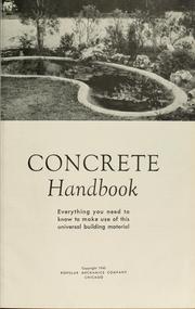 Cover of: Concrete handbook: everything you need to know to make use of this universal building material.